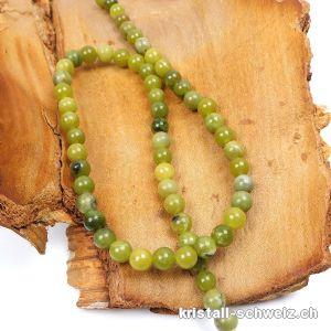 Strang Jade Serpentin grün 6,5 -7 mm / 38 cm, ca. 58 Kugeln. Sonderangebot