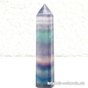 Fluorit Regenbogen, Spitze geschliffen 6 - 6,5 cm