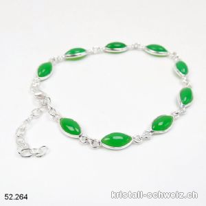 Armband Chrysopras grün aus 925 Silber. AA-Qual.