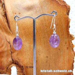 Ohrhänger Amethyst oval facettiert aus 925er Silber