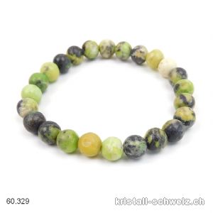 Armband Opal grün 8 mm, elastisch 18 cm. Grösse M. Sonderangebot