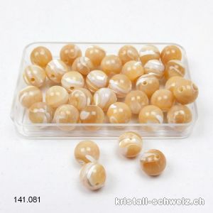 Perlmutt beige, Kugel gelocht 8 - 8,5 mm