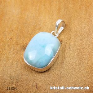 Anhänger Larimar 2 cm an Silberfassung. Unikat