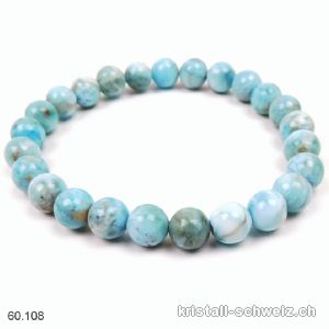 Armband Larimar blau-grün 7,5-7,8 mm / 18 cm. Sonderangebot