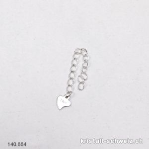 Verlängerungskette mit Herz flach, aus 925 Silber. Sonderangebot