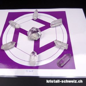 Reiki-Kit mit Salomonsiegel-Pyramid 3D. Einzelstück mit violettem Anthakarana Raster