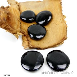 Turmalin schwarz flach poliert 3,6 - 4 cm / 24 bis 29 Gramm. Grösse L