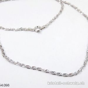Verdrehte Kette aus 925 Silber, L.45 cm. RHODINIERT