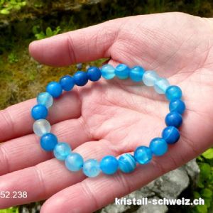 Armband Achat blau 8 mm, elastisch 18 cm