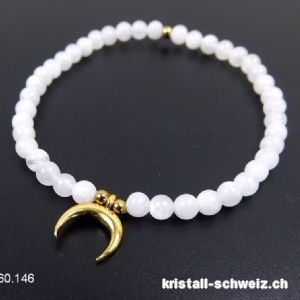 Armband Mondstein weiss 4 mm / 18 cm mit MOND