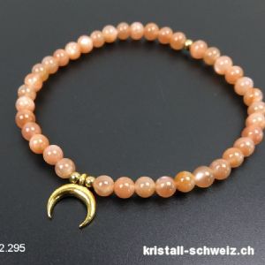 Armband Mondstein Lachs 4,5 mm / 18,5 cm mit MOND