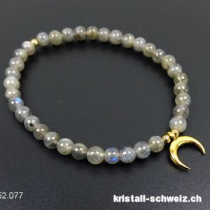 Armband Labradorit 5 mm / 18,5 cm mit MOND