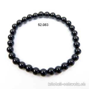 Armband Onyx schwarz 6 - 6,5 mm, elastisch 19 cm. Grösse ML