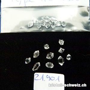 10 x Herkimer Diamant aus Pakistan 2 bis 4 mm. A-Qualität