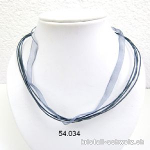 Halskette Organza Silber-grau, einstellbar