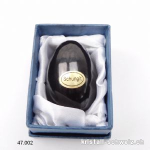Schungit Ei 4 x 3 cm, mit Box
