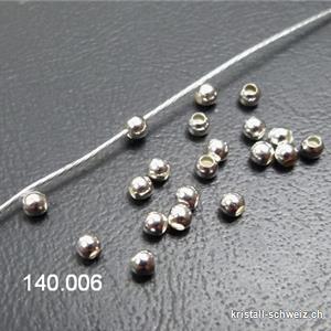 20 Stk - Perlen oder Questschösen 2 mm aus 925 Silber