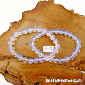 Armband Opalin - Opalith 8 mm, elastisch 17,5 - 18 cm. Grösse S-M