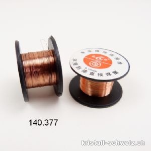 Kupferdraht  0,1 mm, ca. 10 Meter. Um das Opalon-Gummifaden durch die Perlen zu führen