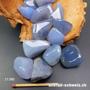 Chalcedon blau ungebändert ca. 3 cm / 14 - 20 Gramm. Größe L