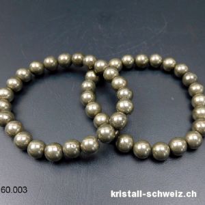 Armband Pyrit Kugeln 8 mm / 18,5 - 19 cm