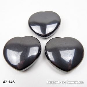 Herz Hämatit satiniert 4,2 x 4 x 1,4 cm. AB Qualität. SONDERANGEBOT