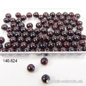 Granat Almandin dunkel, Kugel gelocht 4,5 mm