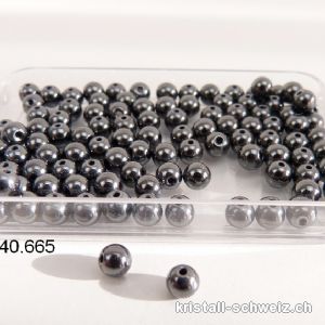 Hämatit dunkel Kugel gelocht 4 mm