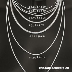 Schlangekette rund aus 925 Silber, L. 70 cm