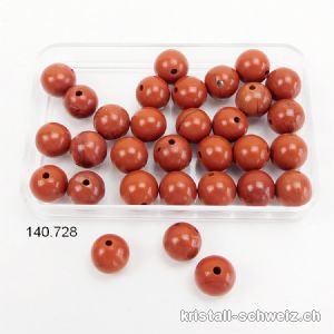 Jaspis rot, Kugel gelocht 6 - 6,5 mm