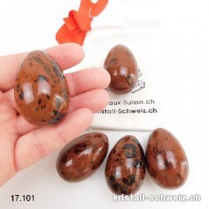 1 YONI Ei Obsidian Mahagoni 4,5 x 3 cm. Grösse L. Ungebohrt. SONDERANGEBOT