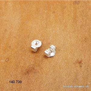1 Paar Ohrmuttern für Ohrstecker aus 925 Silber, 4 mm