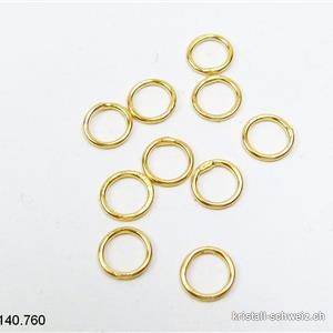 Ring geschlossen 6,4 mm x 0,7 mm aus 925 Silber vergoldet