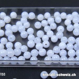 Chalzedon ungebändert, Kugel gelocht 4 mm