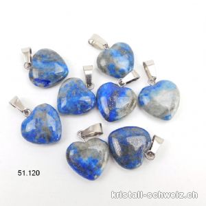 Anhänger Lapislazuli Herz 1,5 cm an Metallöse. SONDERANGEBOT