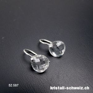 Ohrhänger Bergkristall facettiert aus 925 Silber. A-Qual.