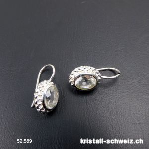 Ohrhänger Bergkristall facettiert aus 925 Silber. A-Qual.