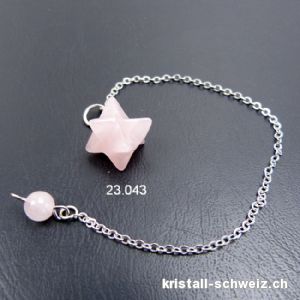 Pendel Rosenquarz - Merkaba Diagonal 1,5 cm