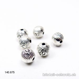 Zwischenteil OM aus Silbermetall 8 x 7 mm. Leicht oval-Kugel. SONDERANGEBOT