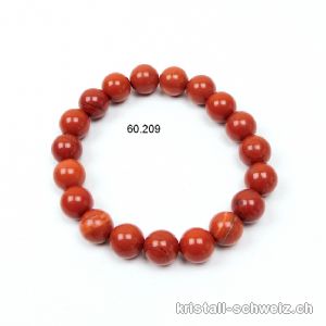 Armband Jaspis ziegel rot 10 mm, elastisch 19 cm. Grösse M-L