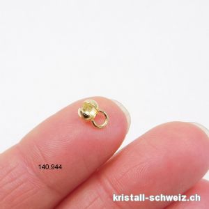 1 Klappkugel 4 mm MIT Öse aus 925 Silber vergoldet