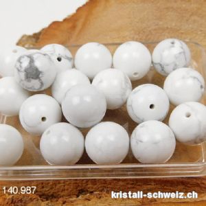 Magnesit - Howlith Kugel gelocht 10 mm