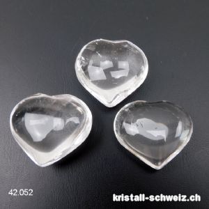 Herz Bergkristall 3,5 - 4 x 3 - 3,5 cm