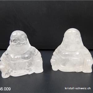 Buddha Bergkristall weiss 3,5 bis 4 cm
