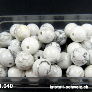 Magnesit - Howlith, Kugel gelocht 8,5 mm