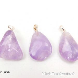 Anhänger Amethyst hell 2,5 - 3 cm mit Silberöse