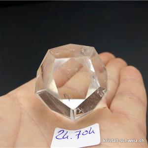Dodekaeder aus Bergkristall, 2,7 cm dick. Unikat von 38 Gramm