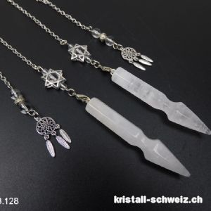 Pendel Bergkristall weiss 6 cm, mit Dreamcatcher 