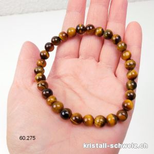 Armband Tigerauge 8 mm / 21 cm. Gr. L. Sonderangebot