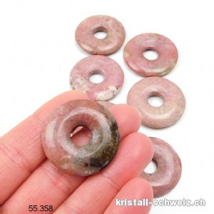 Rhodonit Donut 3 cm, AB Qual. SONDERANGEBOT